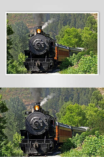 铁皮烟雾植物探照灯绿蒸汽火车图片
