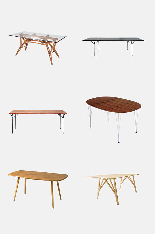 简约透明桌子现代家具免抠素材