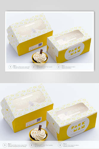 巧克力白膜甜品食品包装展示样机