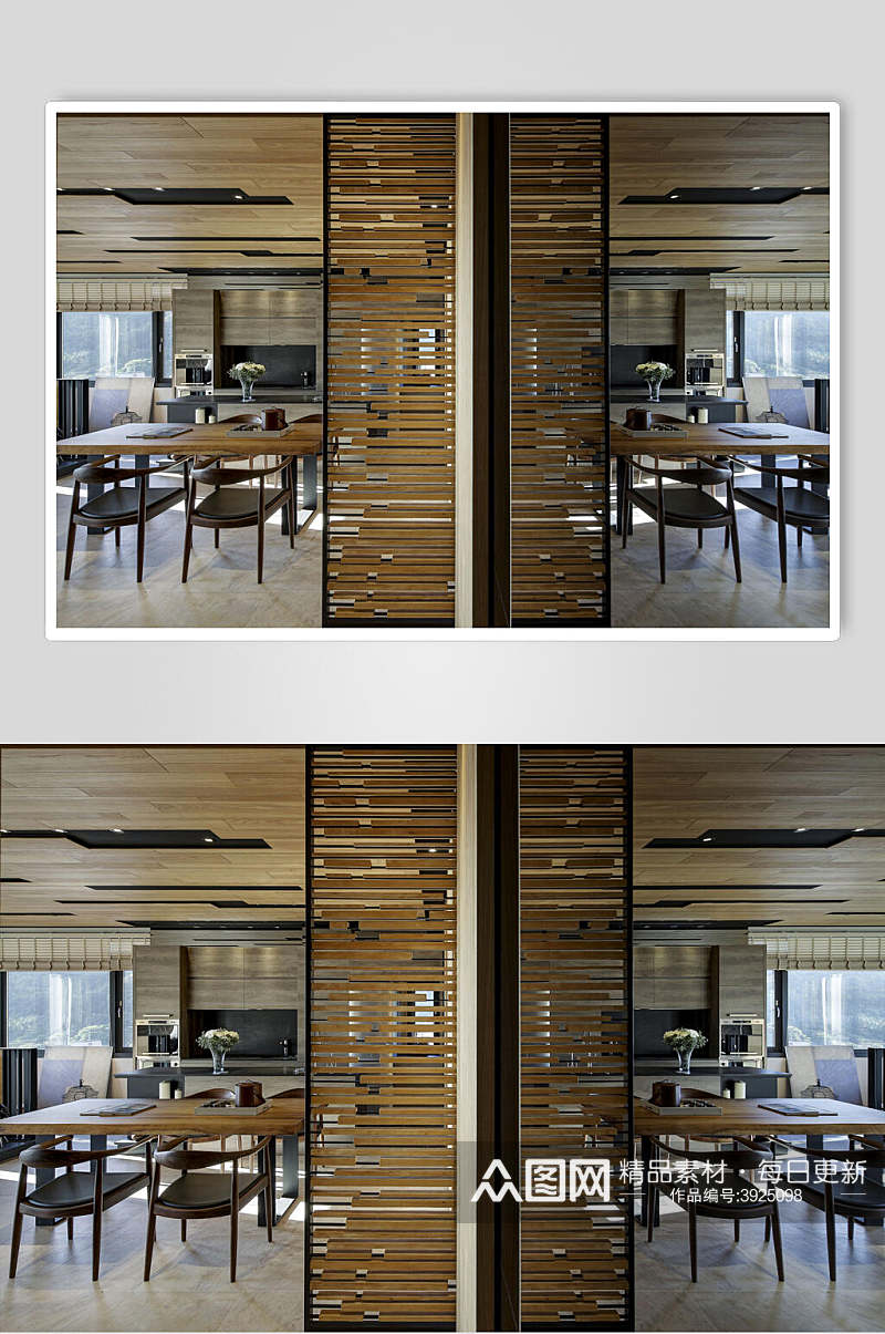 个性优雅高级感桌椅新中式室内图片素材
