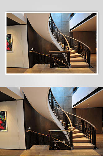 大气时尚高级感楼梯新中式室内图片