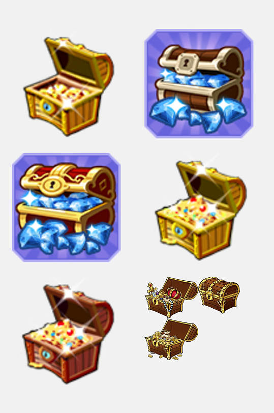 游戏基础钻石宝箱免抠素材