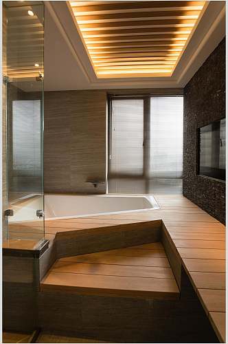 大气优雅个性淋浴间新中式室内图片