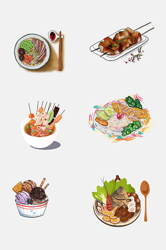 点心面条高端创意中式美食免抠素材