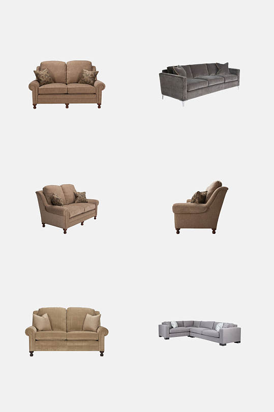 简约时尚欧式沙发美式家具免抠素材