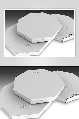 多边形高端大气灰色包装盒贴图样机