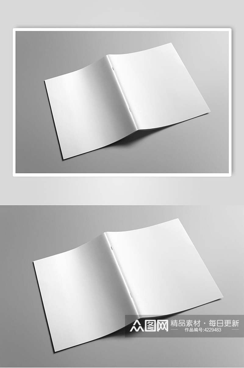 纸张阴影灰色画册封面贴图样机素材
