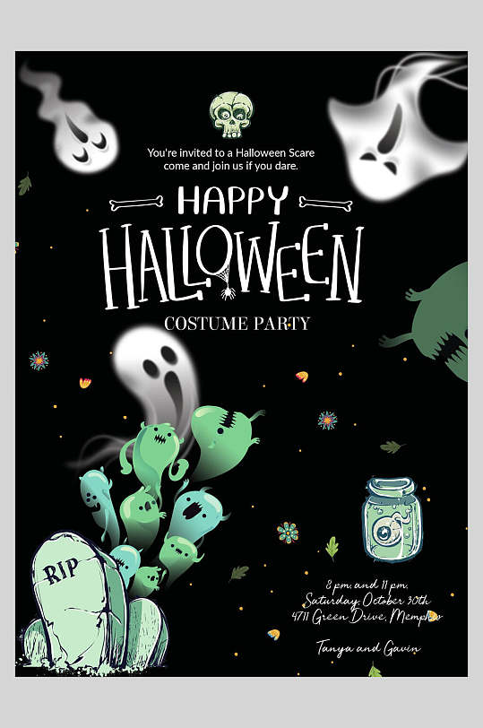 万圣节英文海报图片-万圣节英文海报高清素材下载-众图网