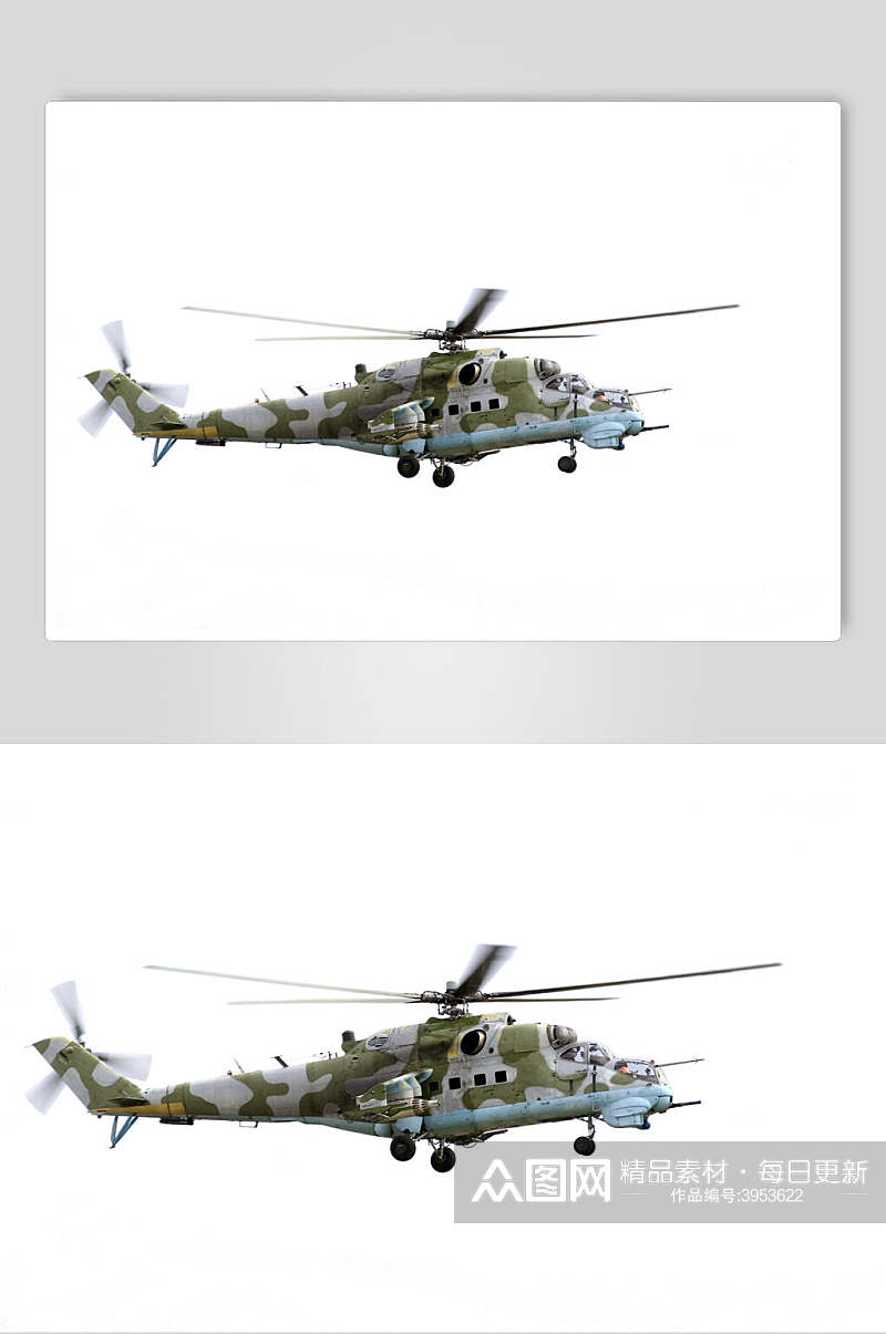高端螺旋桨扇叶迷彩喷漆直升机图片素材