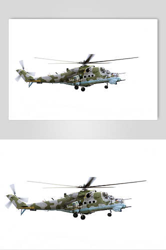 高端螺旋桨扇叶迷彩喷漆直升机图片