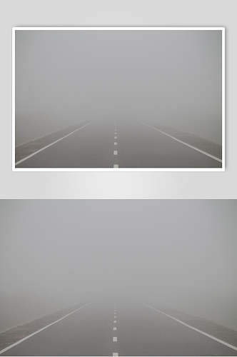 公路薄雾森林图片
