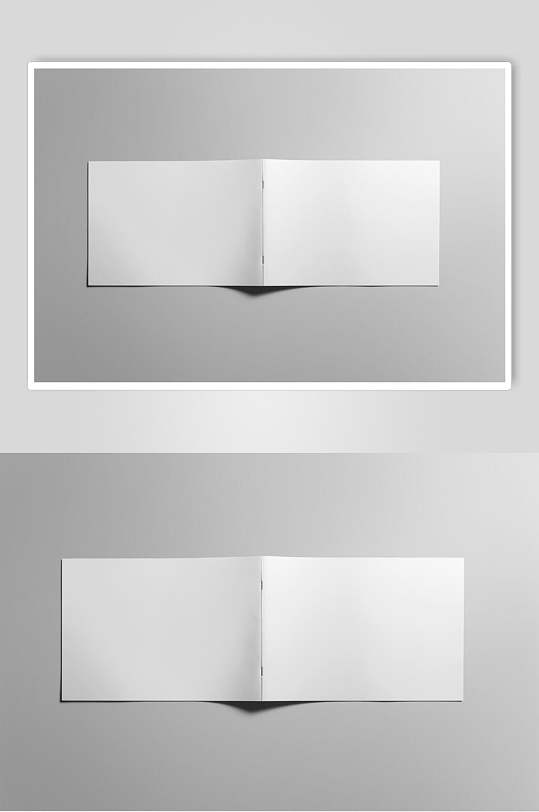 折痕阴影灰色画册封面贴图样机