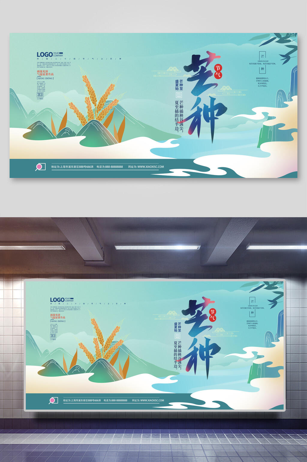 清新芒种展板素材