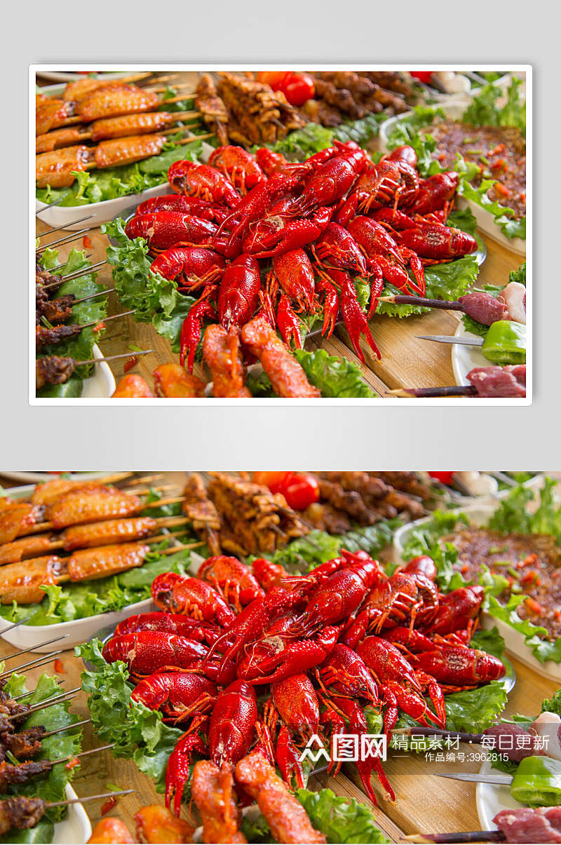 烧烤小龙虾美食图片素材