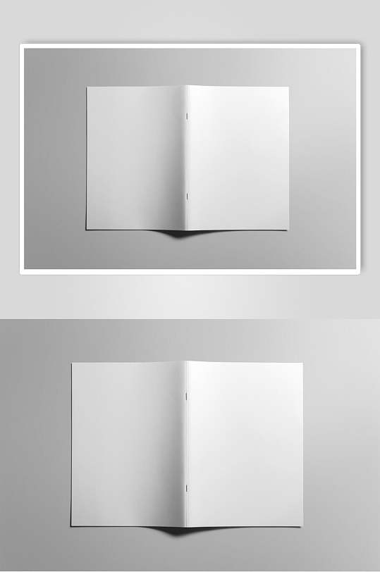 折痕阴影灰色画册封面贴图样机
