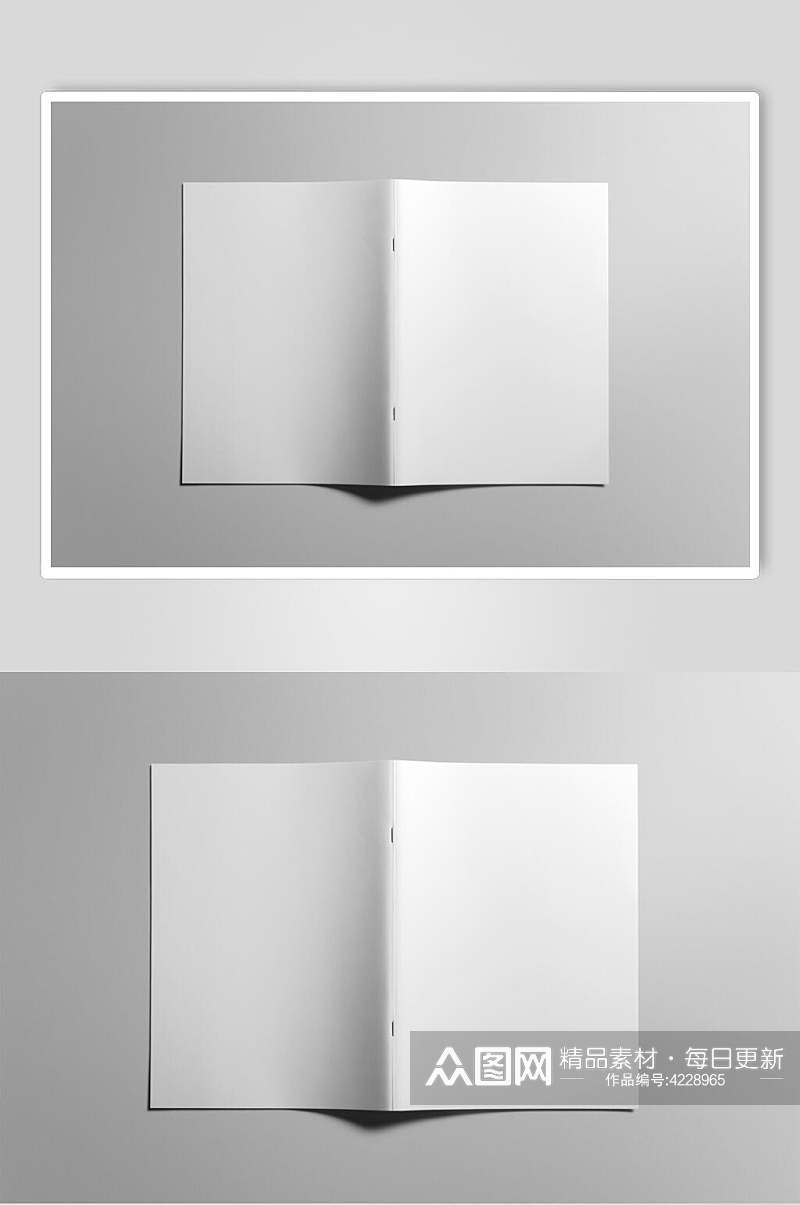 折痕阴影灰色画册封面贴图样机素材