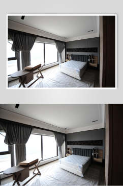高级感创意优雅窗帘新中式室内图片
