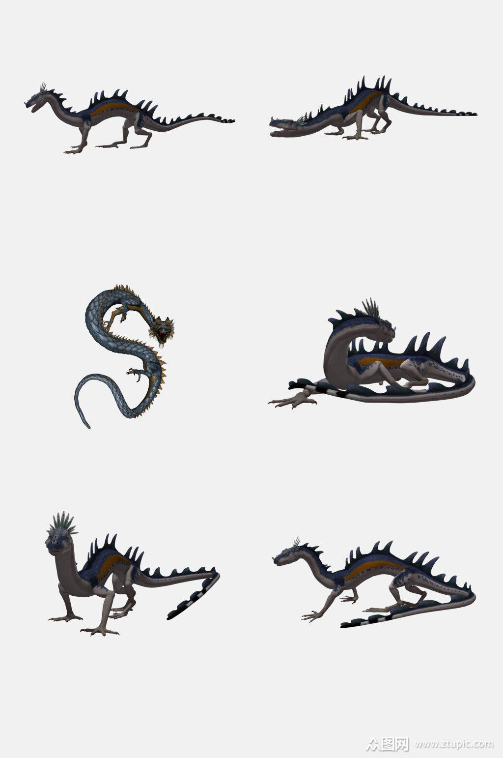 黑色炫酷游戏飞龙免抠素材素材