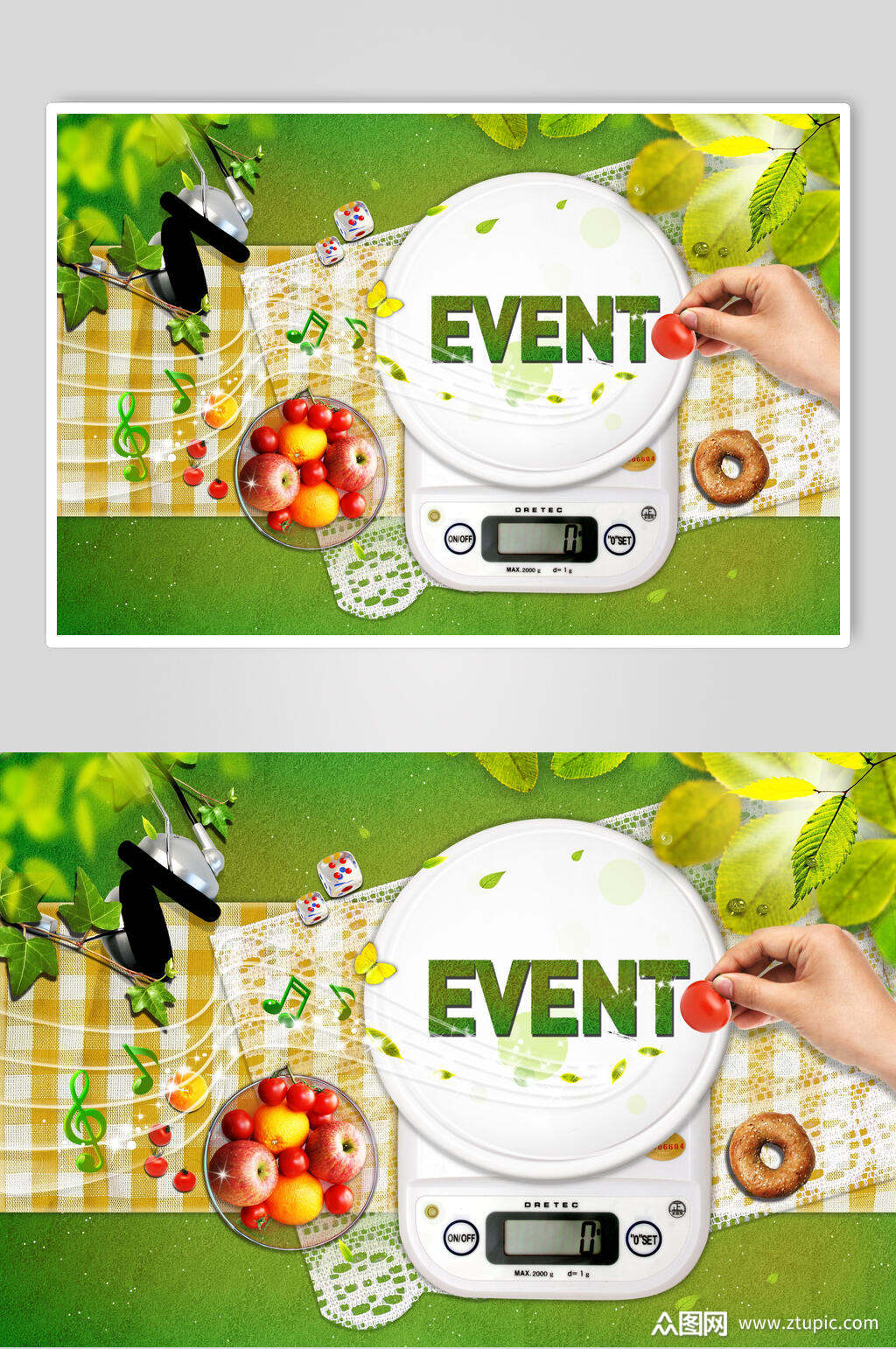 电子秤新鲜肉类海报素材