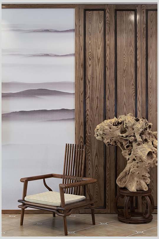 复古优雅文艺传统黄新中式室内图片