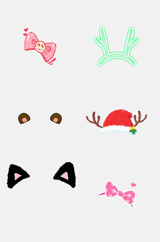 耳朵帽子创意高端卡通头饰免抠素材