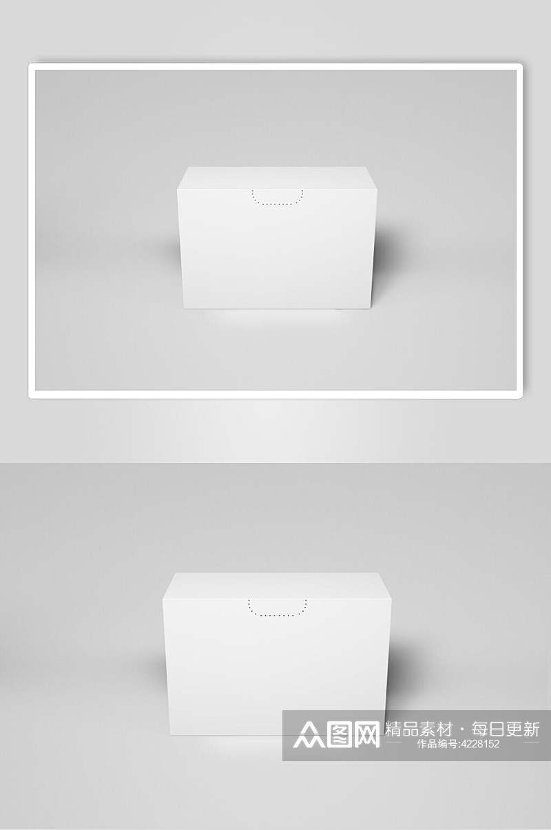 方形阴影立体留白灰包装盒贴图样机素材