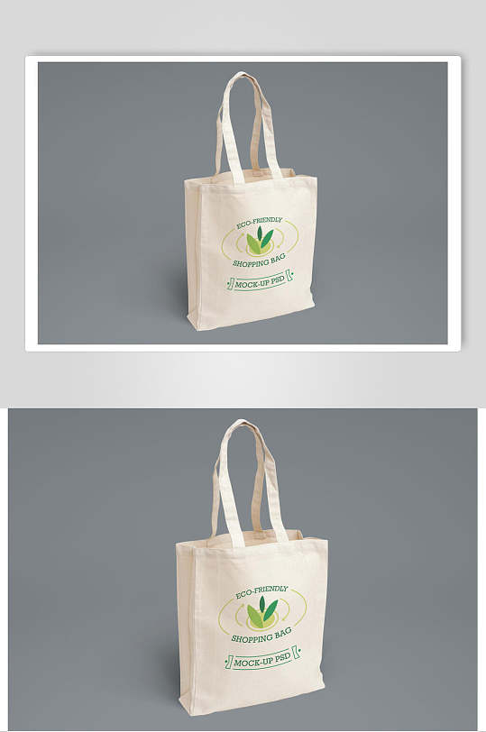 叶子英文字母帆布袋手提包样机-众图网