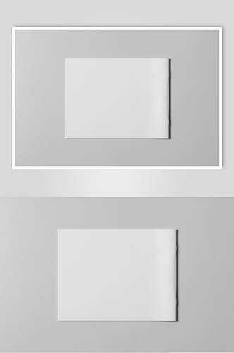 长方形灰白色画册封面贴图样机