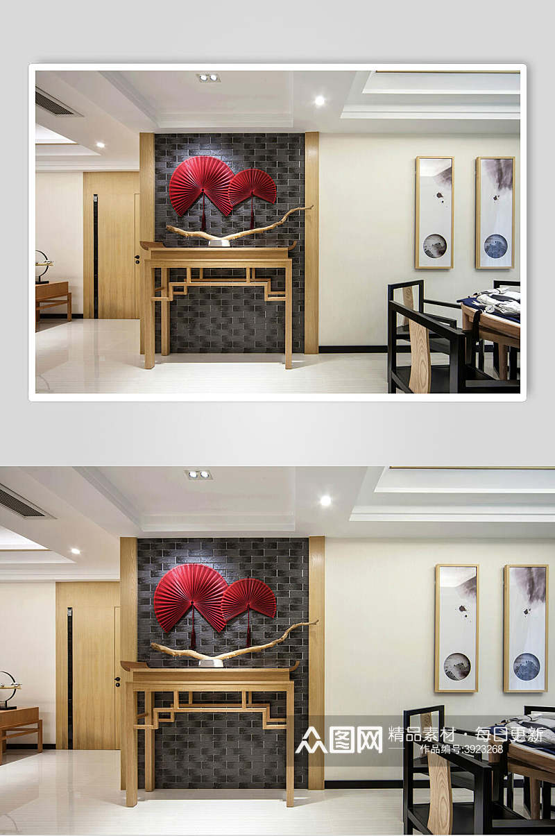 新中式壁画室内图片素材