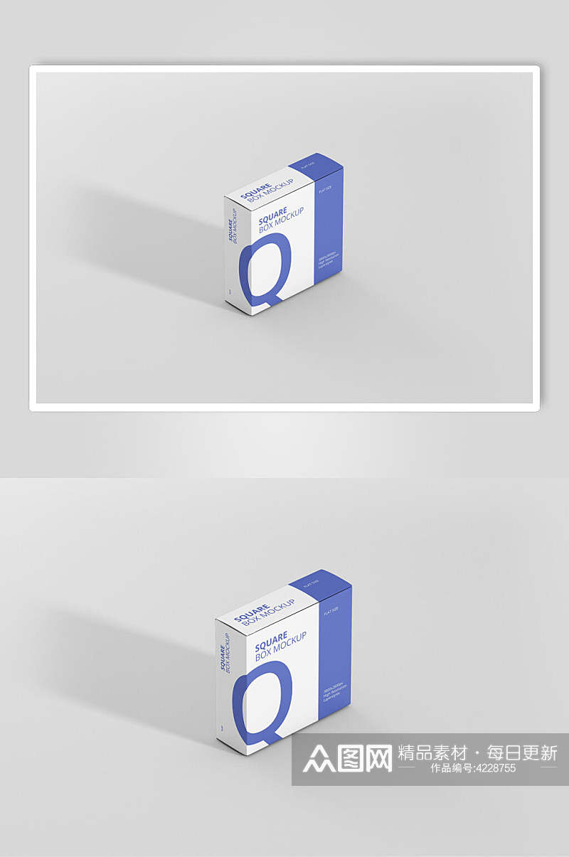 极简大气立体品牌包装盒设计样机素材