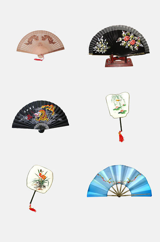 素雅团扇唯美大气古风折扇免抠素材