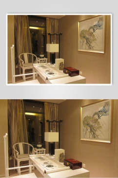古典传统个性相框黄新中式室内图片