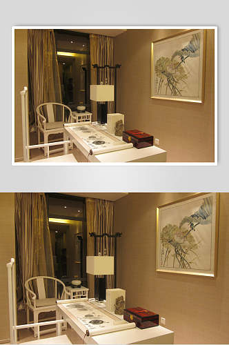 古典传统个性相框黄新中式室内图片