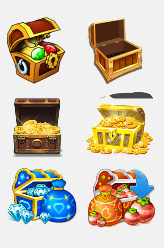 游戏钻石宝箱免抠素材