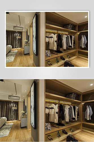 个性优雅简约置衣架新中式室内图片