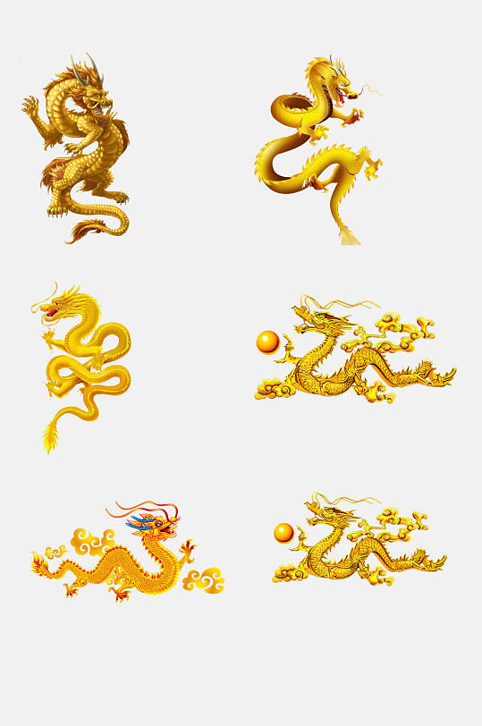 金色创意龙珠中国龙免抠素材