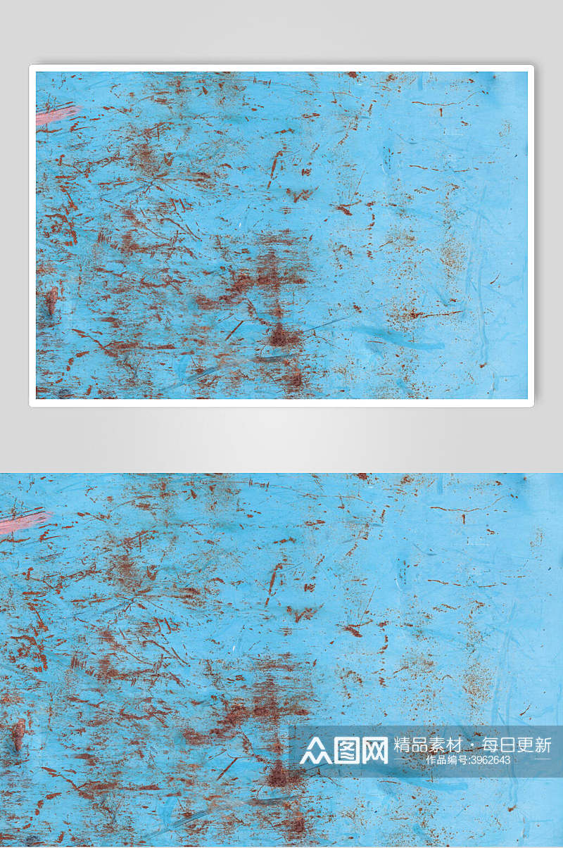 淡蓝色金属锈迹背景纹理图片素材