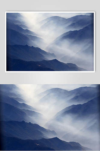 山间意境优雅磅礴大气薄雾森林图片