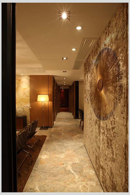 复古优雅文艺灯具黄新中式室内图片