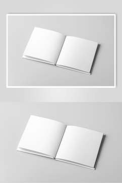 硬壳折痕白色书籍贴图展示样机