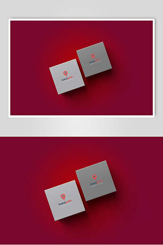 红色背景定位图标品牌VI设计样机