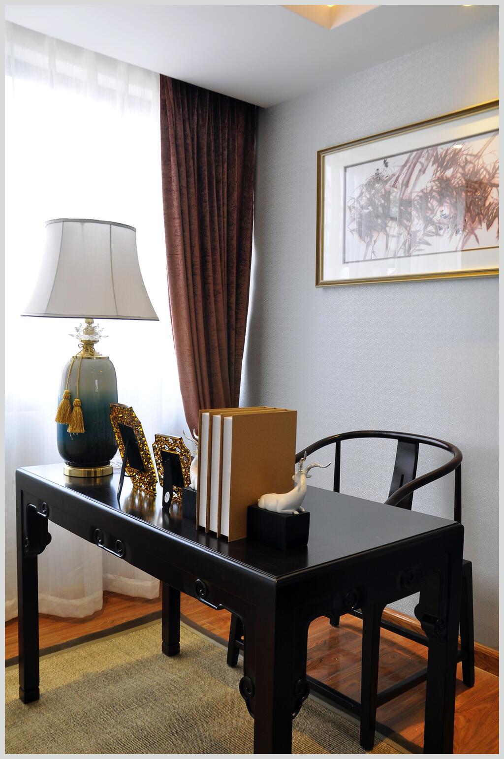 书房木制书桌椅新中式室内图片立即下载整齐摆放的餐桌椅餐厅装修图片
