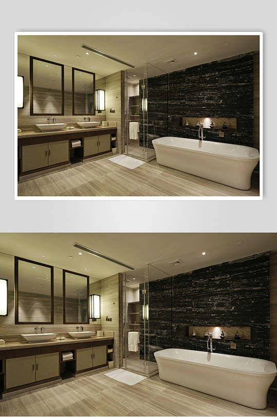 复古优雅文艺浴缸白新中式室内图片