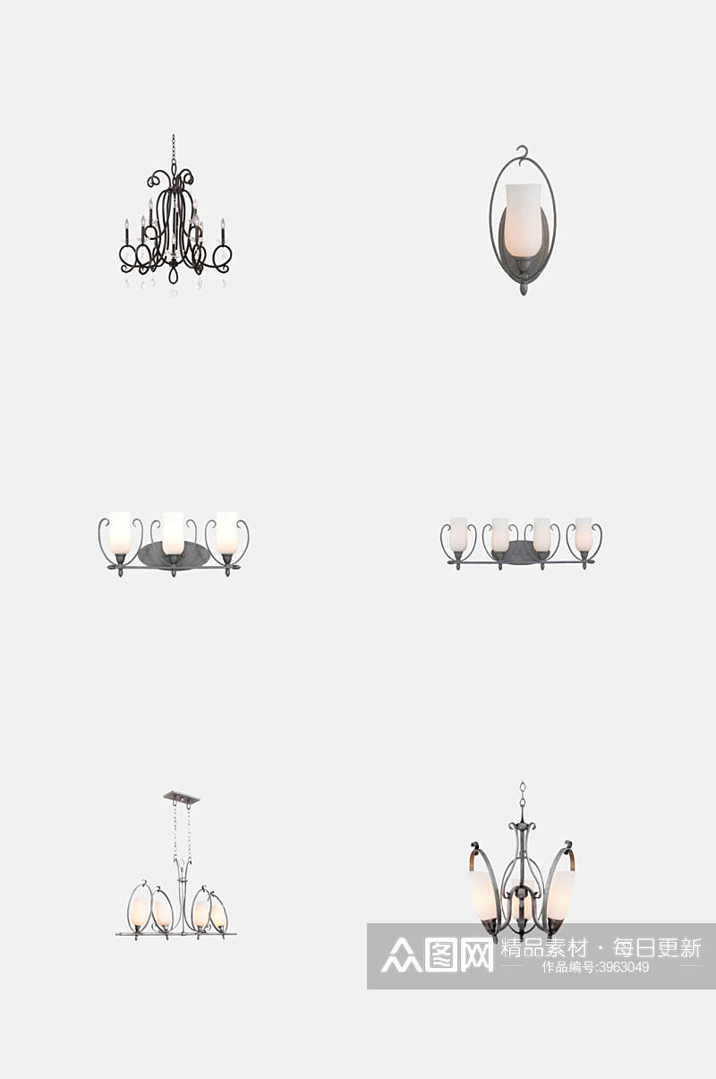 简约美式灯具免抠素材素材