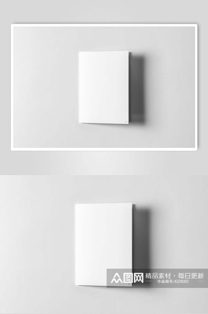 长方形阴影竖版三折页宣传贴图样机素材