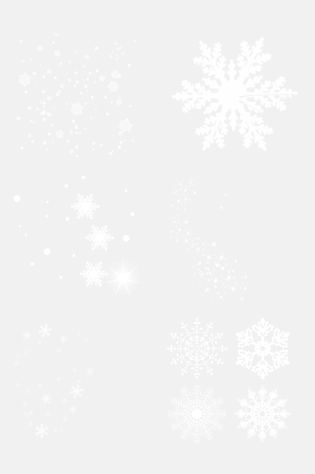 白色简约冰凌雪花免抠素材素材