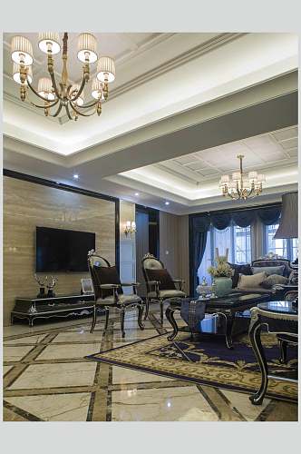 高端客厅古典法式装修设计图片