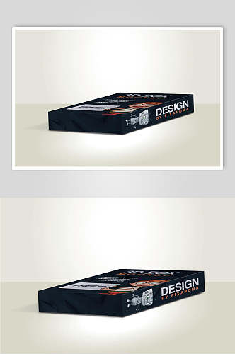 机器人图案黑品牌包装设计样机