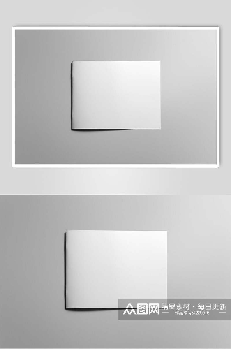 长方形阴影灰画册封面贴图样机素材
