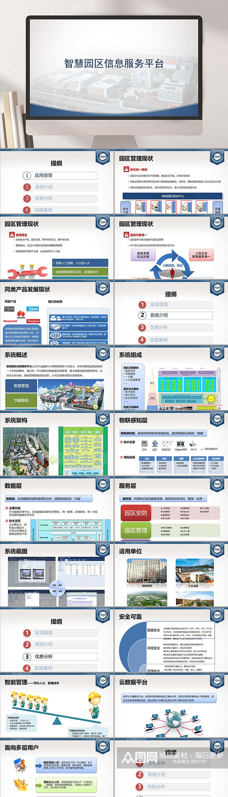 智慧园区信息服务平台PPT素材